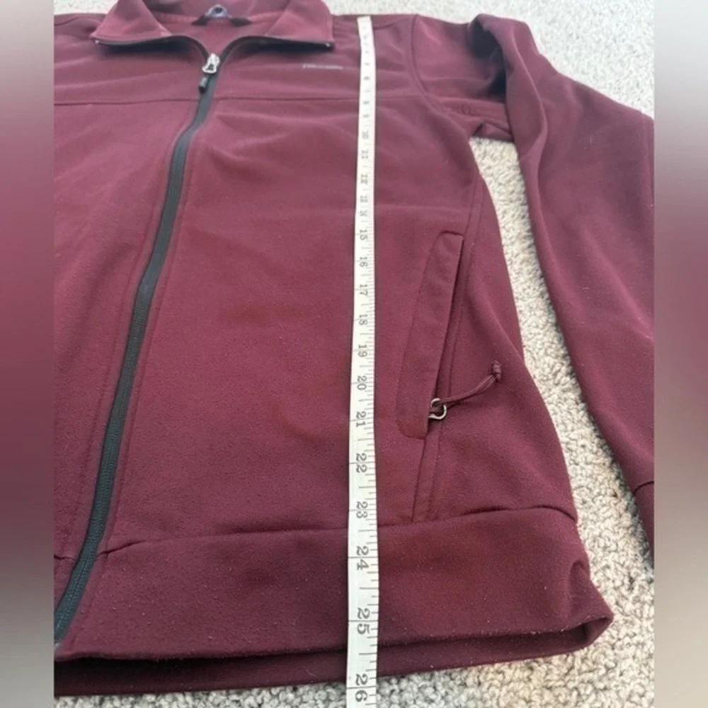 The North Face Mens Burgundy Full Zip Track Jacket Fleece Lined Size ‎ Small